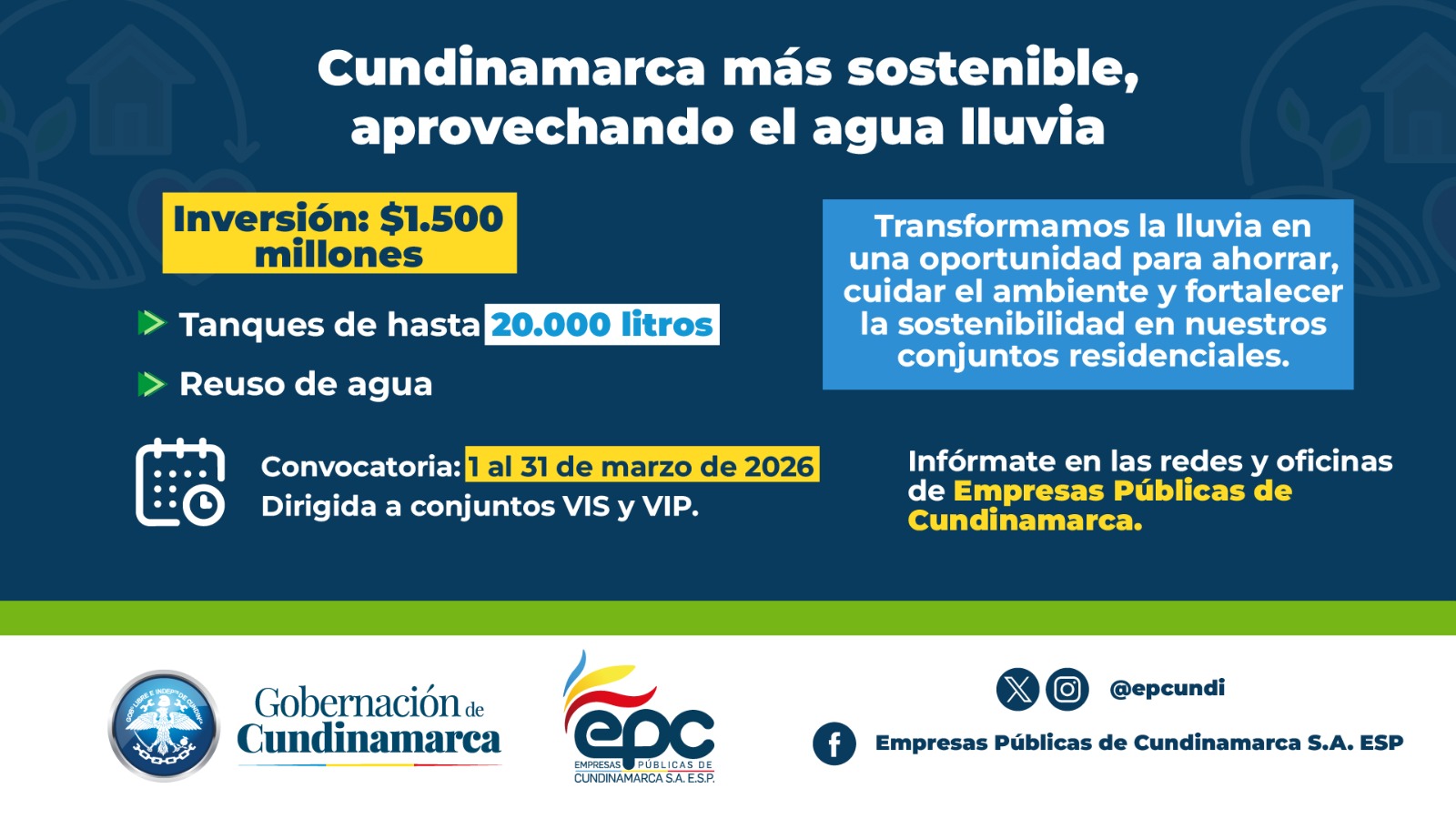 Vis Y Vip Cundinamarca lanza programa para captar agua lluvia en vivienda VIS y ...